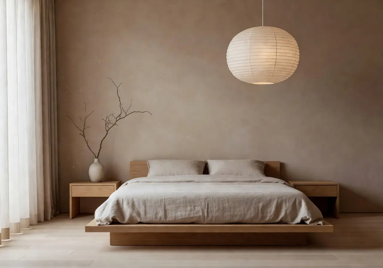 AI-rendered japandi primary bedroom transformation by DecorAI