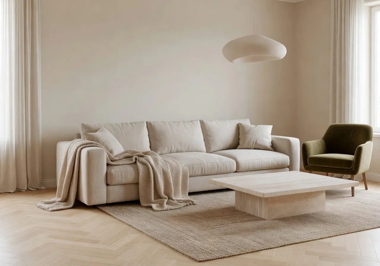 AI-rendered Scandinavian living room hero redesign by DecorAI